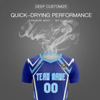 Custom Royal Abstract Breathable Soccer Tops/Sets Jersey
