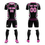 Custom Black Abstract Breathable Soccer Tops/Sets Jersey