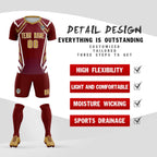 Custom Crimson Abstract Breathable Soccer Tops/Sets Jersey