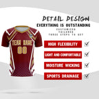 Custom Crimson Abstract Breathable Soccer Tops/Sets Jersey