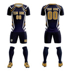 Custom Navy Abstract Breathable Soccer Tops/Sets Jersey