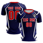 Custom Navy Abstract Breathable Soccer Tops/Sets Jersey