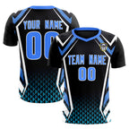 Custom Black Abstract Breathable Soccer Tops/Sets Jersey