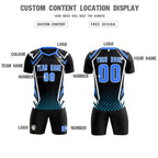 Custom Black Abstract Breathable Soccer Tops/Sets Jersey