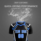 Custom Black Abstract Breathable Soccer Tops/Sets Jersey
