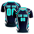 Custom Navy Abstract Breathable Soccer Tops/Sets Jersey