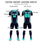 Custom Navy Abstract Breathable Soccer Tops/Sets Jersey