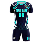Custom Navy Abstract Breathable Soccer Tops/Sets Jersey