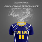Custom Royal Abstract Breathable Soccer Tops/Sets Jersey