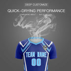 Custom Royal Abstract Breathable Soccer Tops/Sets Jersey