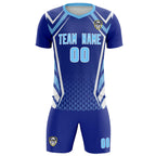 Custom Royal Abstract Breathable Soccer Tops/Sets Jersey
