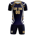 Custom Navy Abstract Breathable Soccer Tops/Sets Jersey