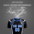 Custom Black Abstract Breathable Soccer Tops/Sets Jersey