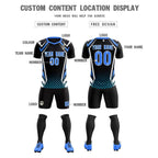 Custom Black Abstract Breathable Soccer Tops/Sets Jersey