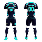 Custom Navy Abstract Breathable Soccer Tops/Sets Jersey