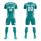 Custom Sky Blue Abstract Breathable Soccer Tops/Sets Jersey
