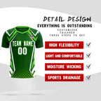 Custom Green Abstract Breathable Soccer Tops/Sets Jersey