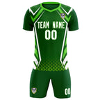 Custom Green Abstract Breathable Soccer Tops/Sets Jersey