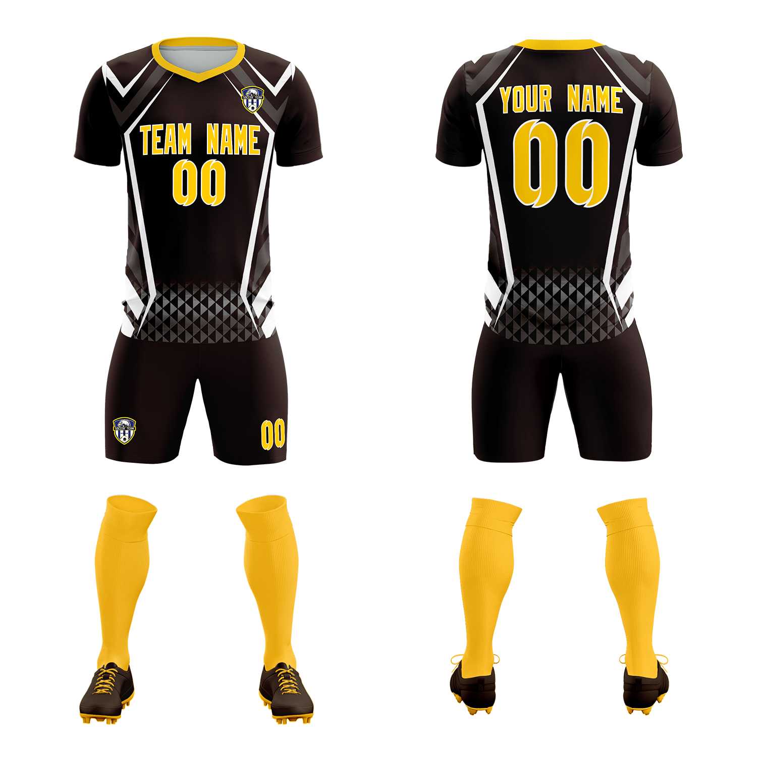 Custom Brown Abstract Breathable Soccer Tops/Sets Jersey