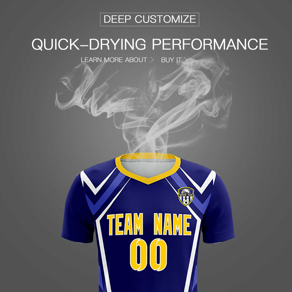 Custom Royal Abstract Breathable Soccer Tops/Sets Jersey