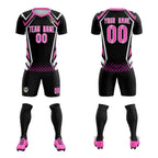 Custom Black Abstract Breathable Soccer Tops/Sets Jersey