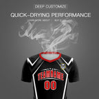 Custom Black Abstract Breathable Soccer Tops/Sets Jersey