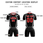 Custom Black Abstract Breathable Soccer Tops/Sets Jersey