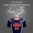 Custom Navy Abstract Breathable Soccer Tops/Sets Jersey