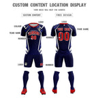 Custom Navy Abstract Breathable Soccer Tops/Sets Jersey