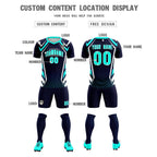 Custom Navy Abstract Breathable Soccer Tops/Sets Jersey