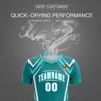 Custom Sky Blue Abstract Breathable Soccer Tops/Sets Jersey