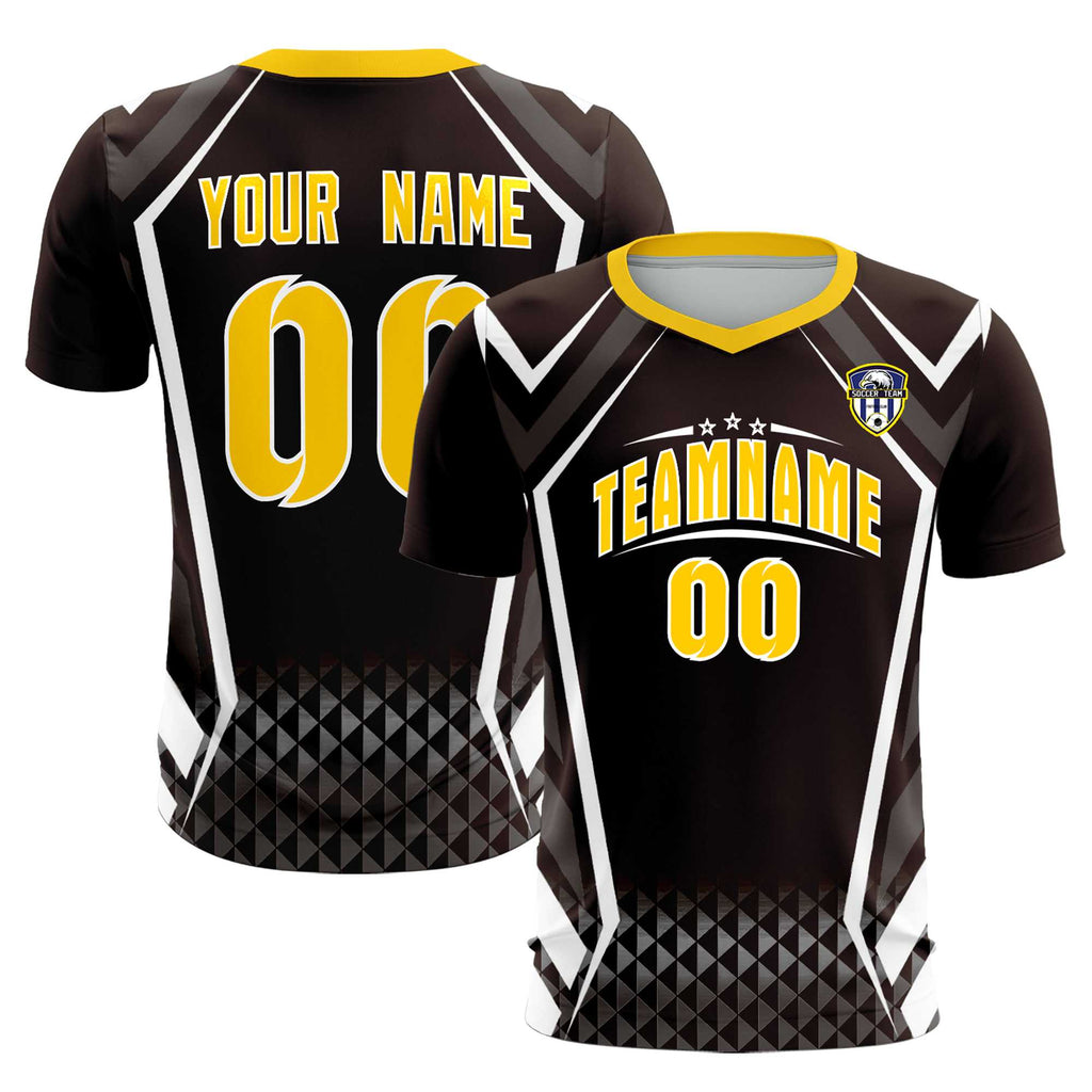 Custom Brown Abstract Breathable Soccer Tops/Sets Jersey