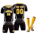 Custom Brown Abstract Breathable Soccer Tops/Sets Jersey