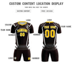 Custom Brown Abstract Breathable Soccer Tops/Sets Jersey