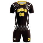 Custom Brown Abstract Breathable Soccer Tops/Sets Jersey