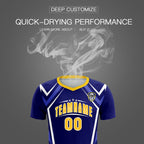 Custom Royal Abstract Breathable Soccer Tops/Sets Jersey