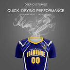 Custom Royal Abstract Breathable Soccer Tops/Sets Jersey