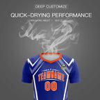 Custom Royal Abstract Breathable Soccer Tops/Sets Jersey