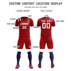 Custom Red Striped Sportswear Soccer Tops/Sets Jersey For Adults