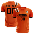 Custom Orange Striped Sportswear Soccer Tops/Sets Jersey For Adults