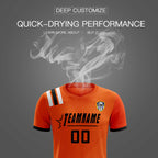 Custom Orange Striped Sportswear Soccer Tops/Sets Jersey For Adults