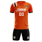 Custom Orange Striped Sportswear Soccer Tops/Sets Jersey For Adults