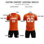 Custom Orange Striped Sportswear Soccer Tops/Sets Jersey For Adults