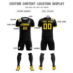 Custom Black Striped Sportswear Soccer Tops/Sets Jersey For Adults