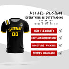 Custom Black Striped Sportswear Soccer Tops/Sets Jersey For Adults