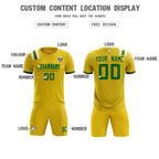 Custom Gold Striped Sportswear Soccer Tops/Sets Jersey For Adults