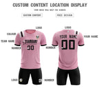 Custom Pink Striped Sportswear Soccer Tops/Sets Jersey For Adults