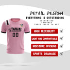 Custom Pink Striped Sportswear Soccer Tops/Sets Jersey For Adults