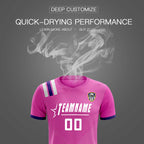 Custom Light Red Striped Sportswear Soccer Tops/Sets Jersey For Adults