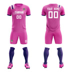 Custom Light Red Striped Sportswear Soccer Tops/Sets Jersey For Adults